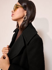 Friends Like These Black Mid Length Double Breasted Peacoat - Image 2 of 4