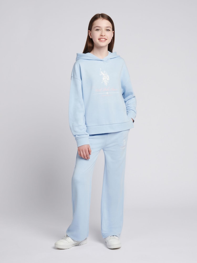 U.S. Polo Assn. Blue Girls Brushed Back Hoodie & Joggers Set - Image 1 of 11