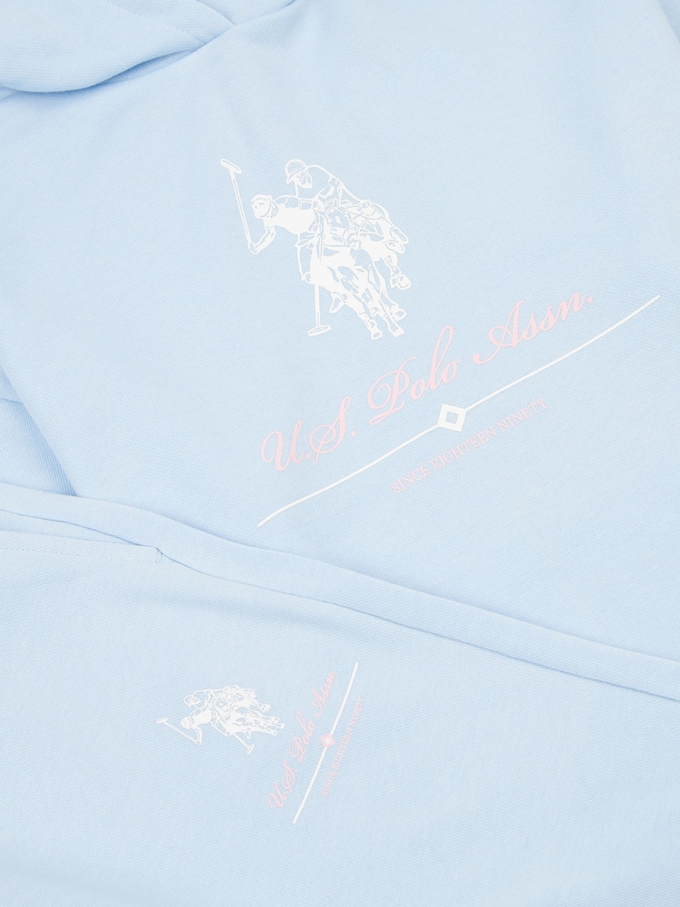U.S. Polo Assn. Blue Girls Brushed Back Hoodie & Joggers Set - Image 11 of 11