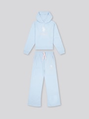 U.S. Polo Assn. Blue Girls Brushed Back Hoodie & Joggers Set - Image 7 of 11
