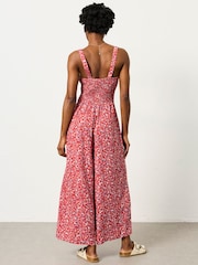 FatFace Red Surf Ditsy Petite Ruby Jumpsuit - Image 2 of 5