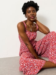 FatFace Red Surf Ditsy Petite Ruby Jumpsuit - Image 4 of 5