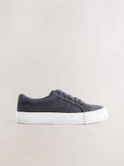 Grey Suede Standard Fit (F) Lace-Up Smart Trainers - Image 2 of 5