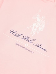 U.S. Polo Assn. Pink Girls Brushed Back Hoodie & Joggers Set - Image 10 of 11