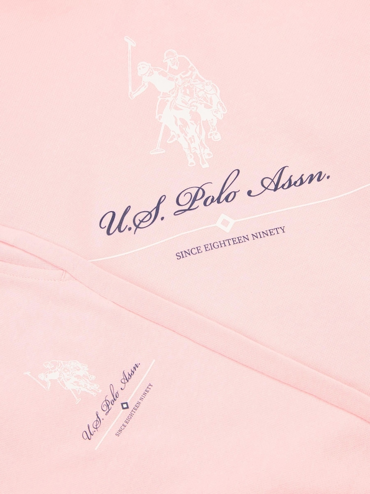 U.S. Polo Assn. Pink Girls Brushed Back Hoodie & Joggers Set - Image 11 of 11