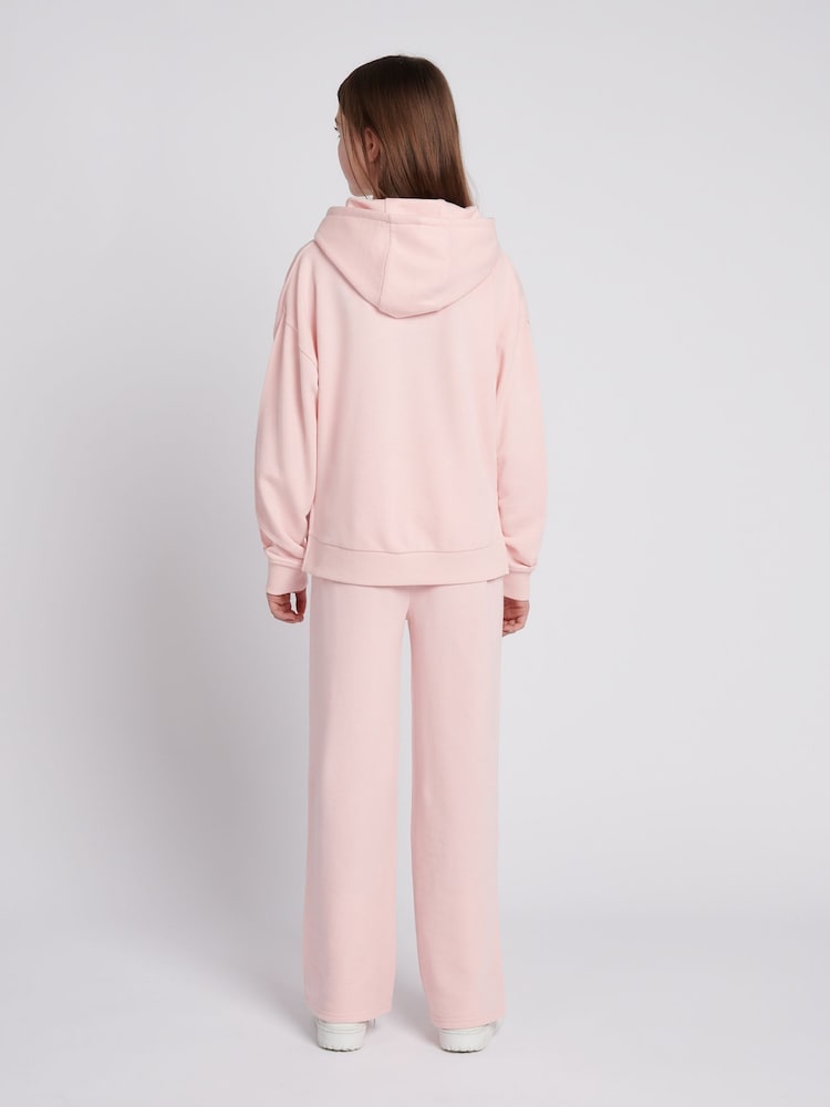 U.S. Polo Assn. Pink Girls Brushed Back Hoodie & Joggers Set - Image 2 of 11 U.S. Polo Assn. Pink Girls Brushed Back Hoodie & Joggers Set - Image 2 of 11