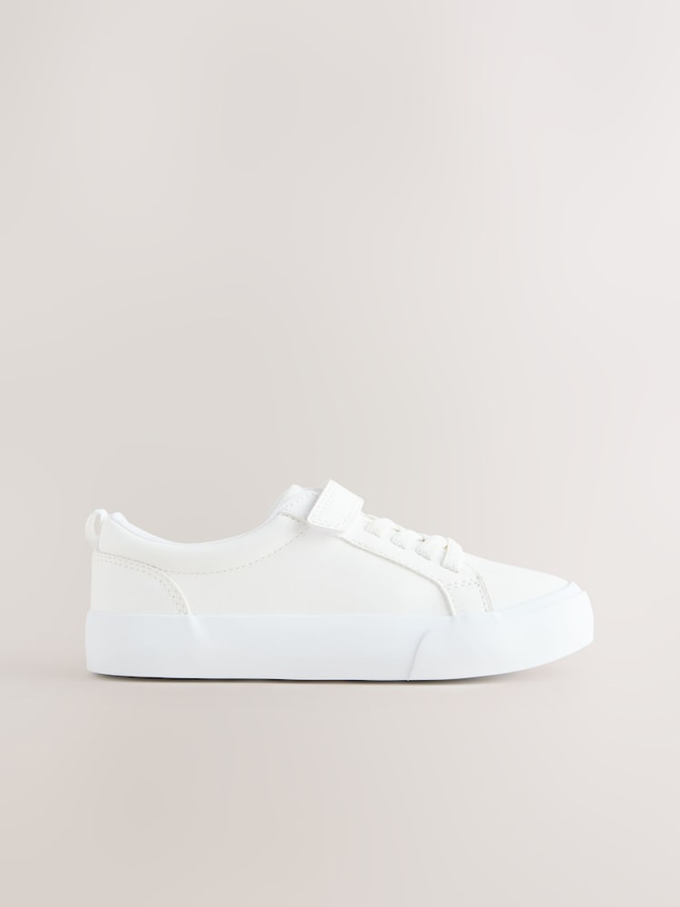 White Touch Fastening Elastic Lace Smart Trainers - Image 2 of 5 White Touch Fastening Elastic Lace Smart Trainers - Image 2 of 5