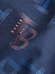 Baker by Ted Baker Navy Long Sleeve Printed Romper - Image 4 of 6