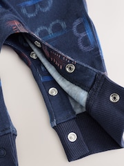 Baker by Ted Baker Navy Long Sleeve Printed Romper - Image 5 of 6