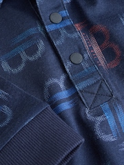 Baker by Ted Baker Navy Long Sleeve Printed Romper - Image 6 of 6