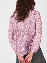 Camisa com detalhe plissado e estampa de leopardo Whistles - Imagem 2 de 5