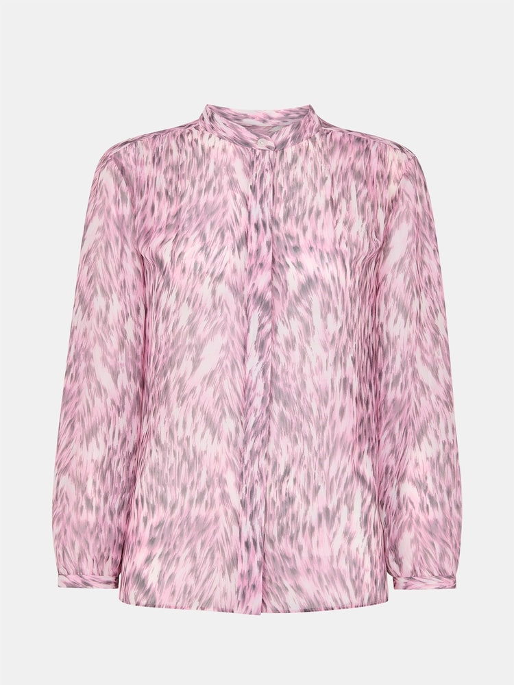 Camisa com detalhe plissado e estampa de leopardo Whistles - Imagem 5 de 5
