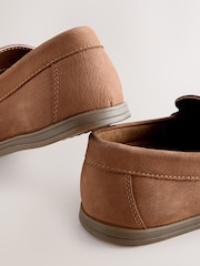Tan Brown Leather Penny Loafers - Image 3 of 5
