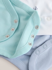 Baker by Ted Baker Blue 3 Pack Short Sleeve Bodysuits - Image 7 of 10