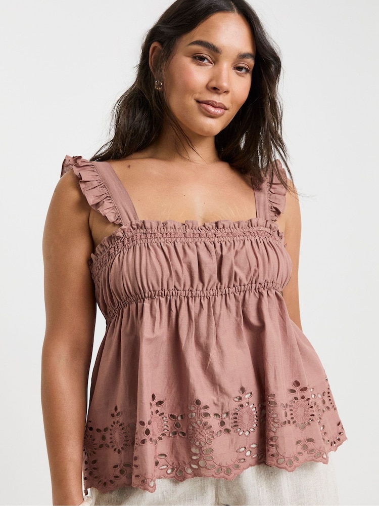 Simply Be Broderie Detail Vest Vest - Imagen 1 de 4
