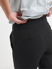 Simply Be Black Elastic Back Pleated Wide Leg Trousers - Image 3 of 4