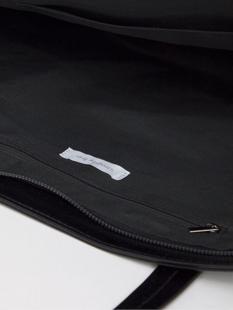 Simply Be Black Classic Tote Bag - Image 2 of 5 Simply Be Black Classic Tote Bag - Image 2 of 5