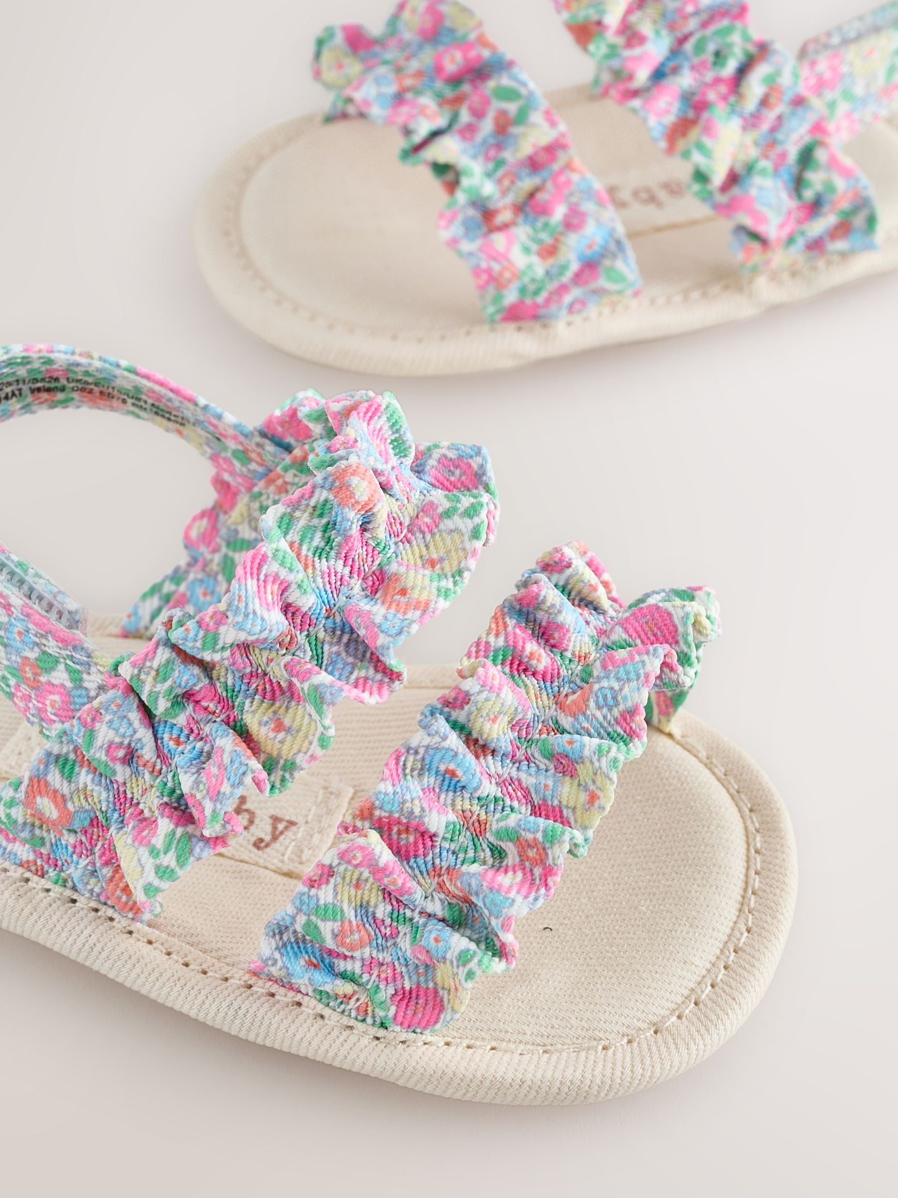 Buy Pink Floral Baby Ruffle Sandals (0-24mths) from Next USA