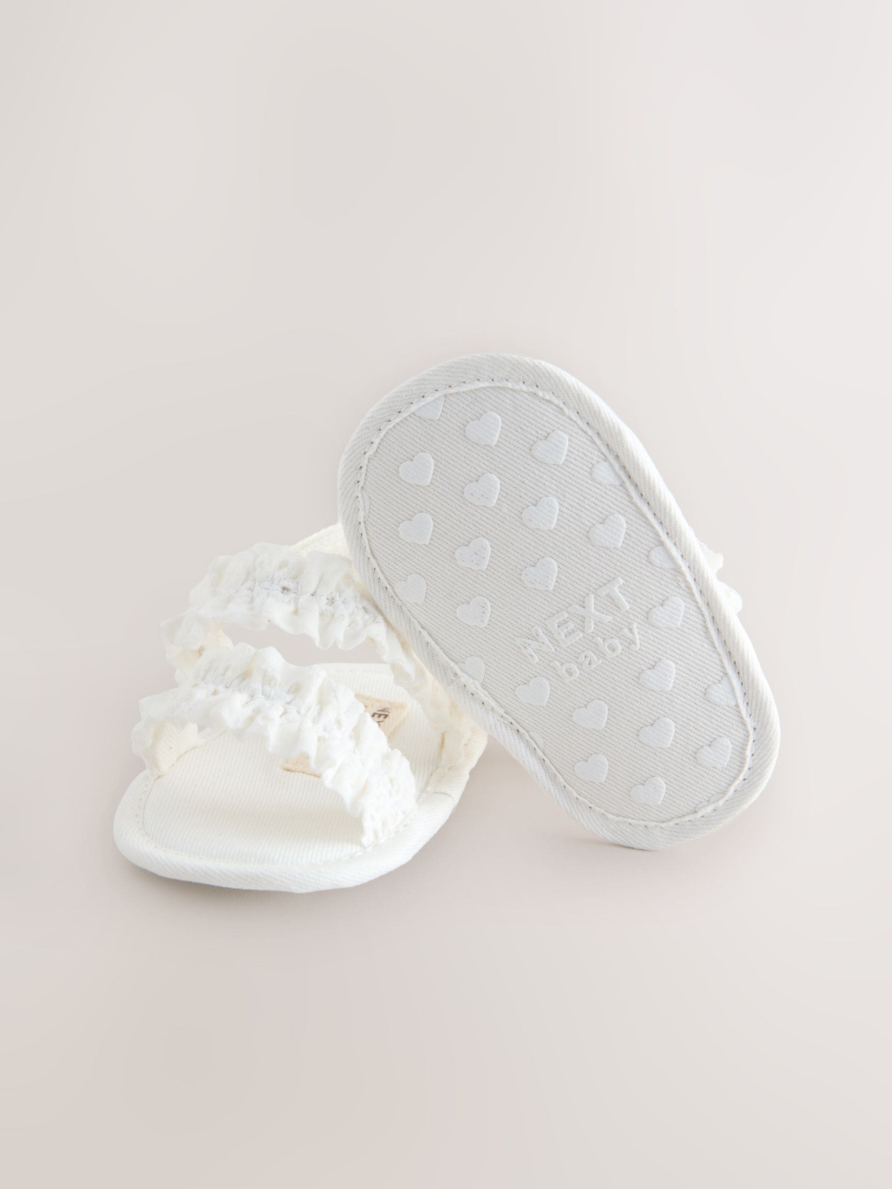 Buy White Baby Ruffle Sandals (0-24mths) from Next USA