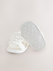 White Baby Ruffle Sandals (0-24mths) - Image 3 of 5