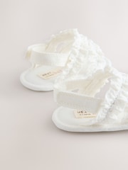 White Baby Ruffle Sandals (0-24mths) - Image 5 of 5