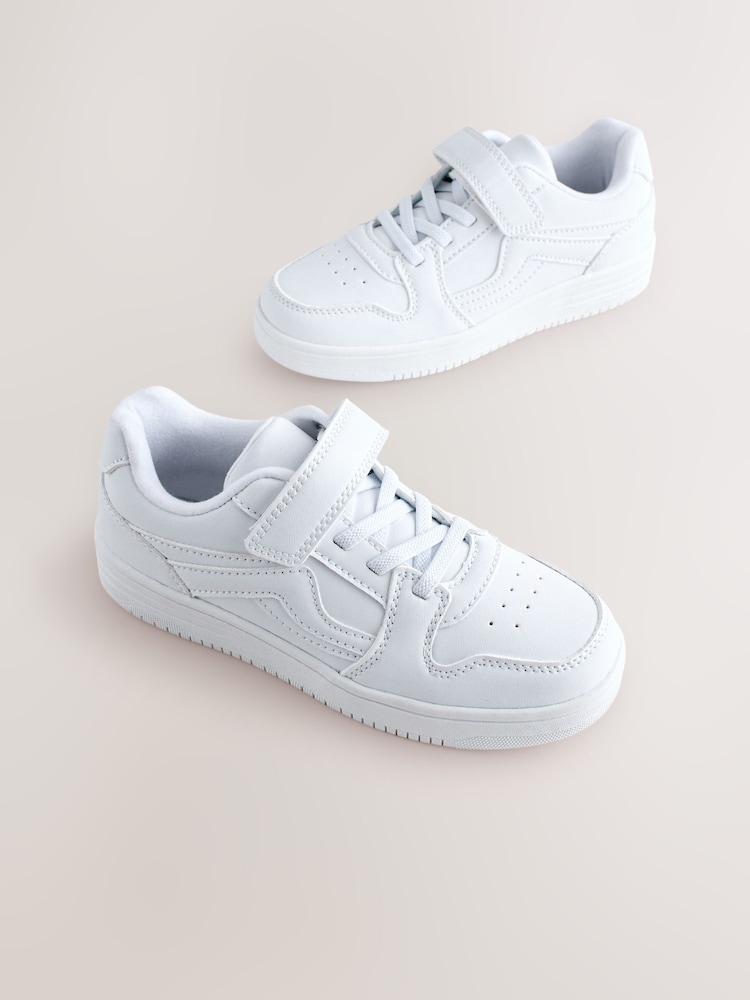 White Touch Fastening Elastic Lace Trainers - Image 1 of 5 White Touch Fastening Elastic Lace Trainers - Image 1 of 5