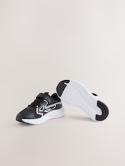 Black/White Touch Fastening Elastic Lace Sporty Trainers - Image 3 of 5