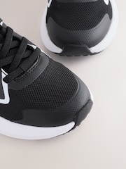 Black/White Touch Fastening Elastic Lace Sporty Trainers - Image 5 of 5