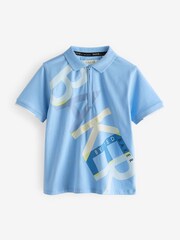 أزرق - طبعة خطاب - قميص بولو من Baker by Ted Baker  - صورة 9 من 14