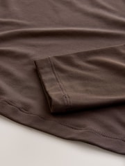 Chocolate Brown Soft Touch Slinky Polyamide Scoop Neck Vest Top - Image 9 of 9