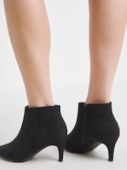 JD Williams Black Extra Wide Fit Kitten Heel Pointed Toe Shoes Boots - Image 2 of 4
