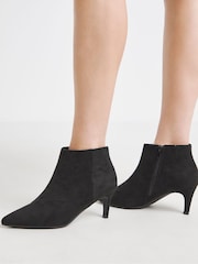 JD Williams Black Extra Wide Fit Kitten Heel Pointed Toe Shoes Boots - Image 4 of 4