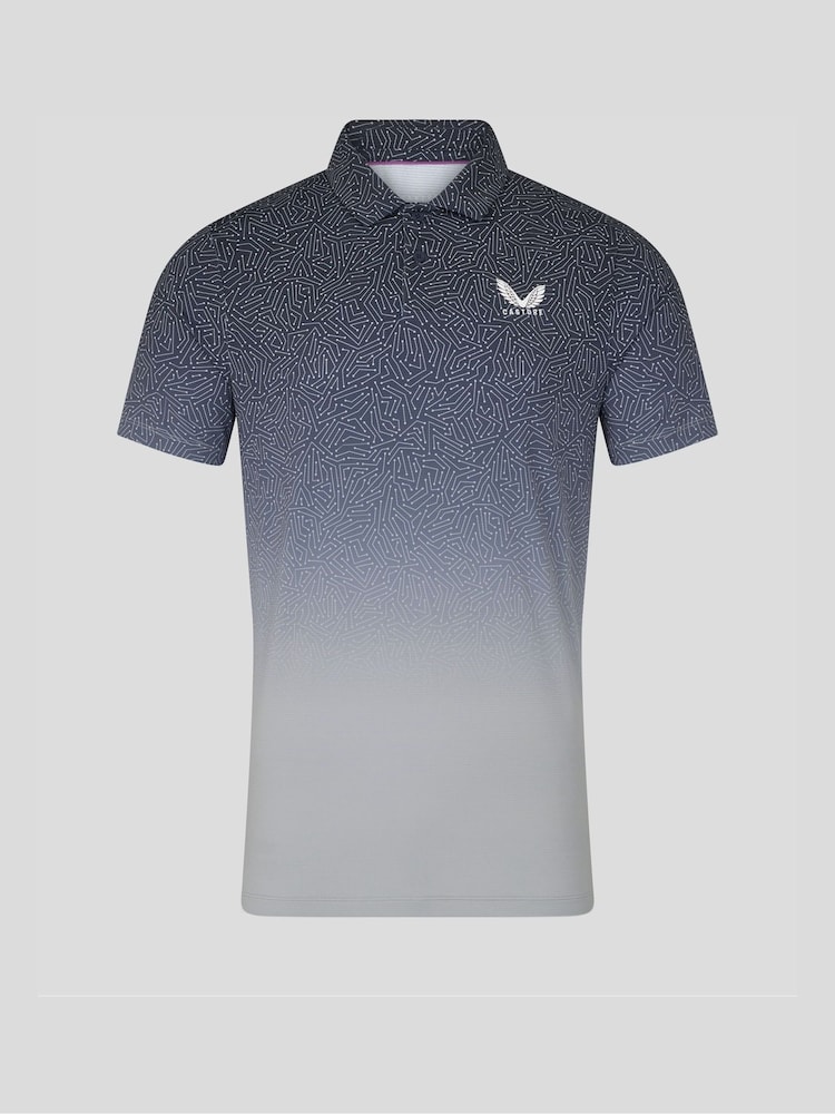 Castore Navy Golf Map Printed Polo Shirt - Image 1 of 5