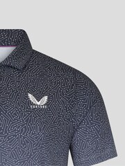 Castore Navy Golf Map Printed Polo Shirt - Image 5 of 5