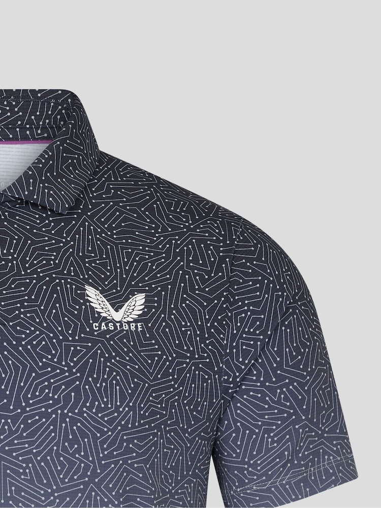Castore Navy Golf Map Printed Polo Shirt - Image 5 of 5