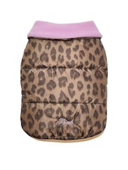 Victoria's Secret Pink Leopard Brown Pet Puffer Jacket - Image 1 of 3