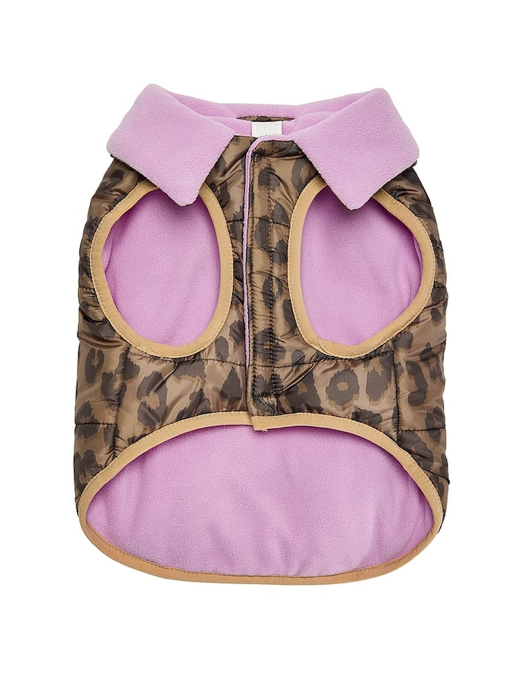 Victoria's Secret Pink Leopard Brown Pet Puffer Jacket - Image 2 of 3