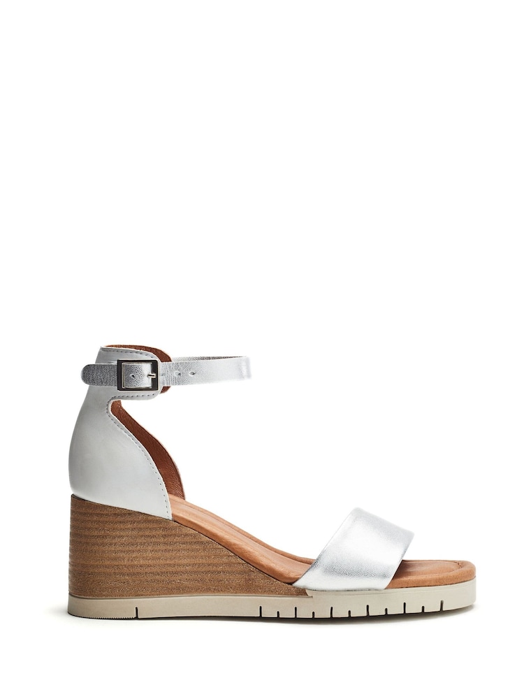Moda in Pelle Blue Karia Two Part Wedge Sandals - Image 1 of 4