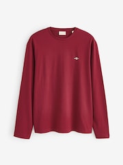 Vermelho - Camiseta de manga comprida com logotipo GANT Shield - Imagem 1 de 1