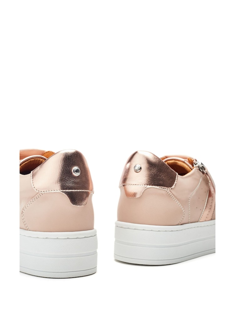 Moda in Pelle Natural Botani Slab Sole Trainers - Image 4 of 4