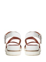 Moda in Pelle Kapur Cross Strap Wedge White Sandals - Image 3 of 4
