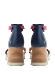 Moda in Pelle Blue Karia Two Part Wedge Sandals - Image 3 of 4