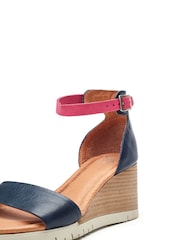 Moda in Pelle Blue Karia Two Part Wedge Sandals - Image 4 of 4