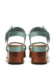 Verde - Moda in Pelle MAZUS Block Heel Smart Sandals - Imagen 3 de 4