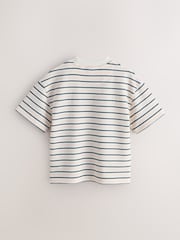 Baker by Ted Baker Stone/Grey/Red Textured Stripe T-Shirt - Image 2 of 6