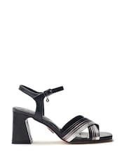 Moda in Pelle Metallic Myrtle Swoosh Heel Strappy Comfort Smart Sandals - Image 1 of 4