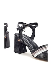 Moda in Pelle Metallic Myrtle Swoosh Heel Strappy Comfort Smart Sandals - Image 4 of 4