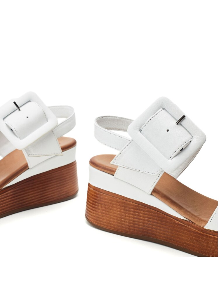 Blanco - Moda in Pelle MAZUS Block Heel Smart Sandals - Imagen 4 de 4 Blanco - Moda in Pelle MAZUS Block Heel Smart Sandals - Imagen 4 de 4