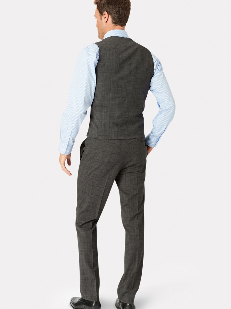 Brook Taverner Grey Check Washable Waistcoat - Image 2 of 2