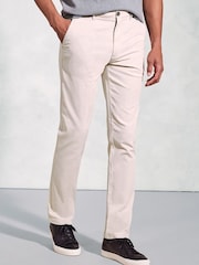 Brook Taverner White Textured Stretch Cotton Chinos - Image 1 of 3